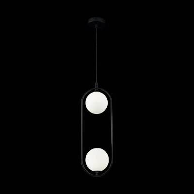 Afbeelding van Maytoni Ring hanglamp 2 lamps zwart/wit