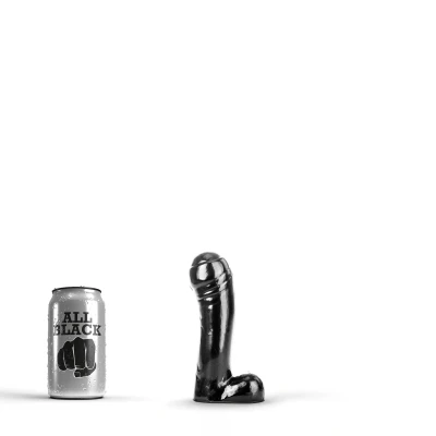 Afbeelding van Grote zwarte dildo met diepe groeven