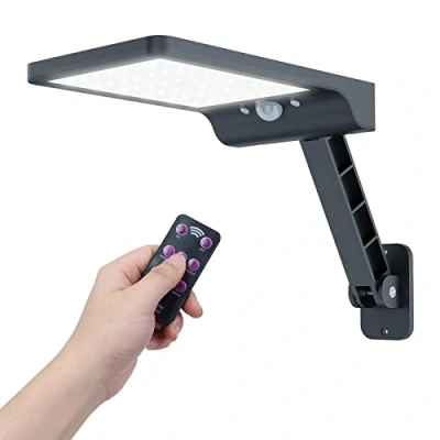 Afbeelding van COLBOR zonnelampen voor buiten, met bewegingsmelder afstandsbediening, 3 instelbare modi, IP65, waterdicht, zonnelampen, binnenplaats, garage, wit, led buitenlampen op