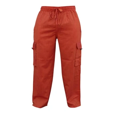 Afbeelding van SHOPOHOLIC FASHION Effen cargobroek met elastische tailleband voor heren, Oranje