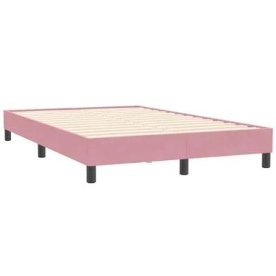Afbeelding van vidaXL Bedframe zonder matras 120x210 cm fluweel roze