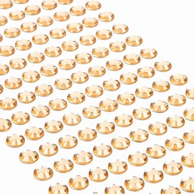 Afbeelding van Movoja 220 stuks strasssteentjes goud 8 mm voor het versieren en knutselen stenen om op te plakken, decoratieve gouden