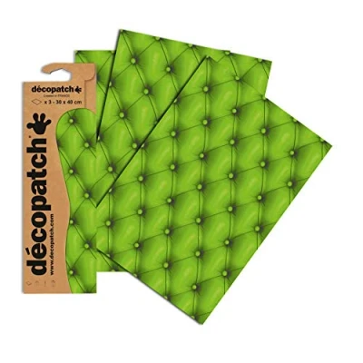 Afbeelding van Décopatch C618O 3 vellen bedrukt papier, 30 x 40 cm, groene kapitons