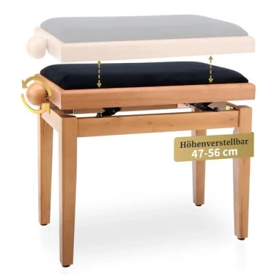Image de Classic Cantabile 00010160 Banquette pour Piano Noir