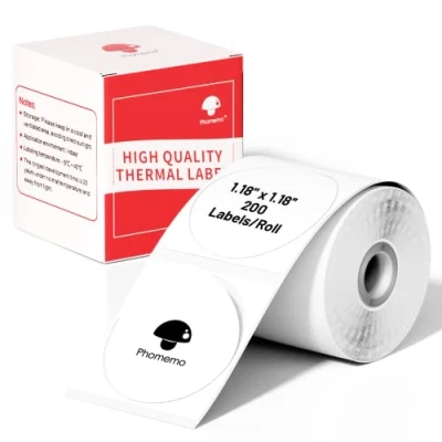 Afbeelding van Phomemo Zelfklevende ronde thermische etiketten voor labelprinter M200, M110, M120, M220, 30 x mm