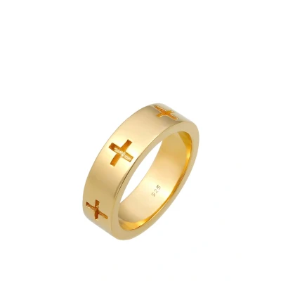 Afbeelding van Elli Cross CUT OUT Ring goldcoloured, Dames, Maat: 54, Gold coloured