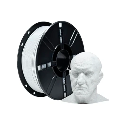Afbeelding van iBOSS PLA+ marmer filament 1,75 mm, PLA Plus voor 3D printer 1 kg (2,2 lbs), wit printen van standbeelden