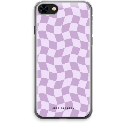 Afbeelding van Case Company® hoesje geschikt voor iPhone 8 Grid Paars Soft Cover Telefoonhoesje Bescherming aan alle Kanten en Schermrand