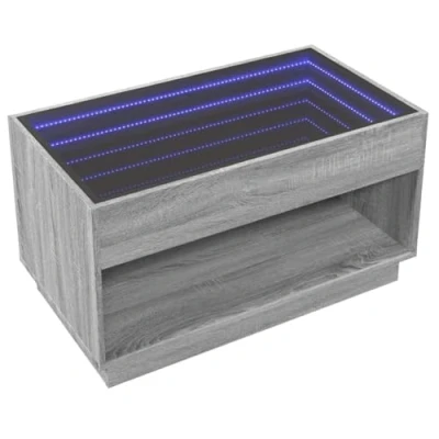 Image de vidaXL Table basse avec LED infini sonoma gris 90x50x50 cm847670