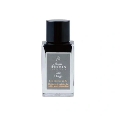 Afbeelding van Jacques Herbin 16009JT Un flacon d&#039;encre pailletée or pour stylo plume, roller, plume de verre et porte 15 ml, Gris Orage