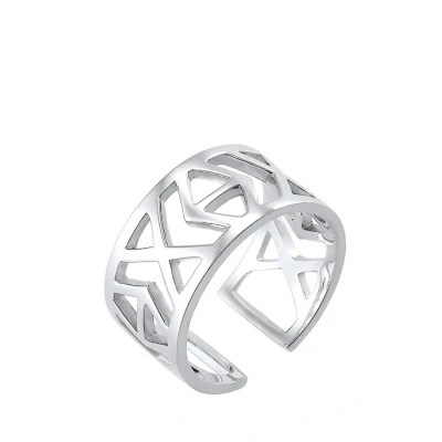 Afbeelding van Elli Ikatmuster 925 Sterling Silber Ring silvercoloured, Dames, Maat: 54, Silver coloured