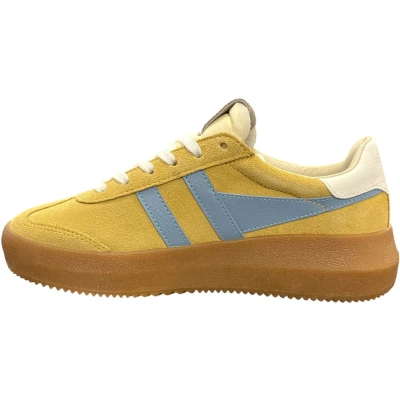 Afbeelding van Gola Sneakers laag, Dames, Maat: 38, Geel Veloursleer