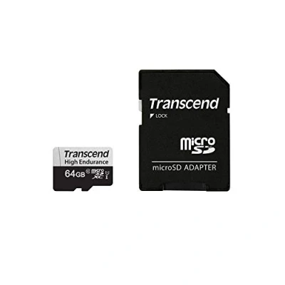 Afbeelding van Transcend High Endurance 350V microSDXC kaart 64 GB Class 10, UHS I Incl. SD adapter