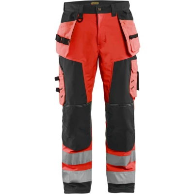 Afbeelding van Blaklader Werkbroek softshell High Vis 1567 2517 Rood/Zwart C50
