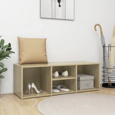 Afbeelding van Schoenenopbergbank 105x35x35 cm spaanplaat sonoma eikenkleurig