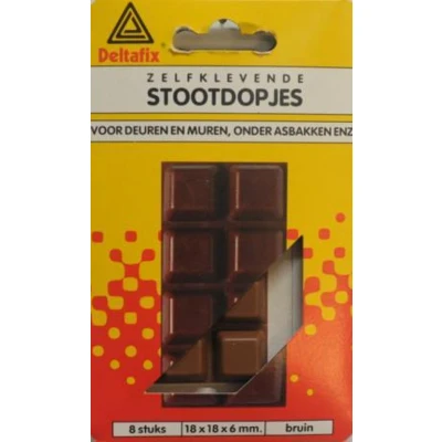Afbeelding van Deltafix Stootdopjes 18x18x6mm Bruin