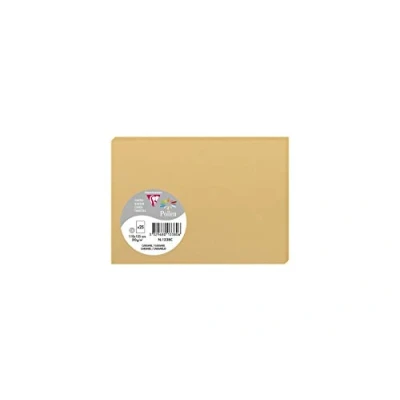 Afbeelding van Clairefontaine 1338C pakket met 25 afzonderlijke kaarten formaat C6 11 x 15,5 cm 210 g/m² kleur caramel uitnodigingskaarten voor evenementen en match collectie pollen premium papier glad
