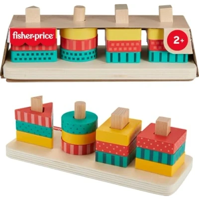 Afbeelding van Fisher Price Houten Vormstapelaar