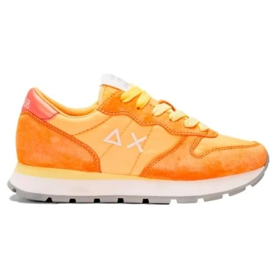 Afbeelding van Sun68 ALLY Solid Sneakers laag, Dames, Maat: 36, Oranje Veloursleer