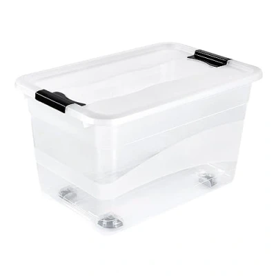 Afbeelding van Kristallbox 52l 59x39x34 + Wielen Konrad Transparant Keeeper 10943