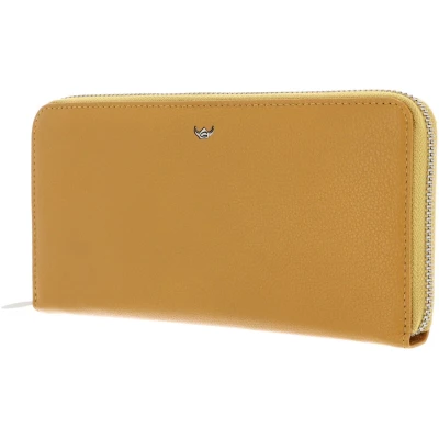 Afbeelding van Golden Head Portemonnee Madrid RFID Protect Zipped Wallet Mustard Yellow Mosterdgeel