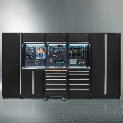 Afbeelding van Werkplaatsinrichting PREMIUM met RVS werkblad 350 cm breed