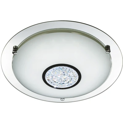 Afbeelding van Searchlight Bathroom Plafondlamp Badkamer Ø 32 X 8 Cm 12W LED Incl. IP44 Chroom
