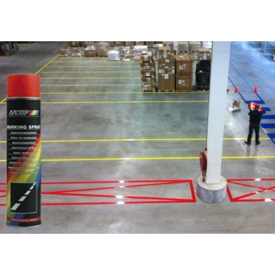 Afbeelding van MoTip Markeringspray Spuitbus Geel 600ml Hoge Zichtbaarheid Snel Drogen