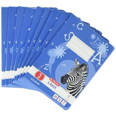Afbeelding van Herlitz 3320306 schriften A5/16 liniatuur 03 (gelinieerd) voor 3e schooljaar FSC Mixed 10 stuks gesorteerd