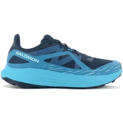 Afbeelding van Salomon Ultra FLOW Trail hardloopschoenen, Heren, Maat: 46, Carbon/tahitian tide/deep dive Textiel/ synthetisch