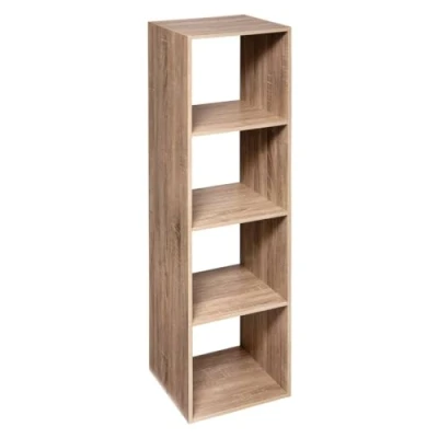 Afbeelding van 5five Boekenkast met 4 vakken, eikenhout, hoogte 134 cm, opbergkast, zuil