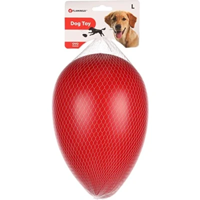 Afbeelding van Flamingo Ovo Speelgoed Honden Hs Ei Rood Plastic Dia. 16,5x25cm L 1st 127299