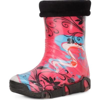 Afbeelding van Ladeheid Kinder Regenlaarzen Rubber Hoog PVC Waterdicht LA ZT Szuwarek2020 Roze patroon 32 33/34