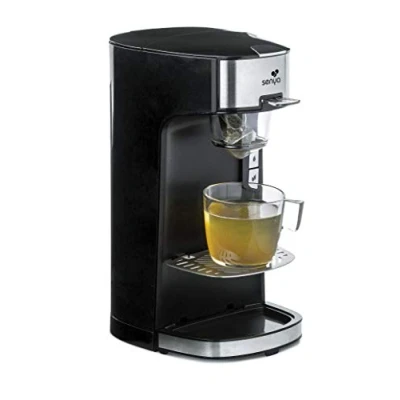 Afbeelding van SENYA Tea Time zwarte theemachine, elektrische theepot geschikt voor losse thee of zakje, met afneembare theezeef 1400 W, SYBF CM013N