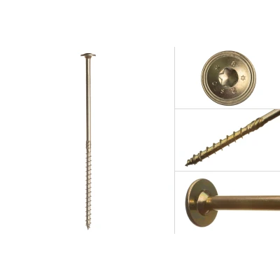 Afbeelding van Wovar Tellerkopschroeven Geel Verzinkt 8.0 x 220 mm Torx Doos 50 Stuks