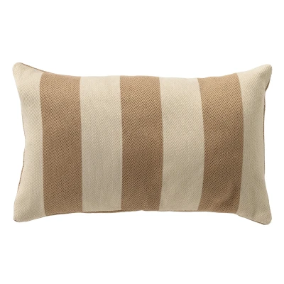 Afbeelding van CYRUS Buitenkussen 30x50 cm waterafstotend en uv bestendig gestreept Irish Cream beige