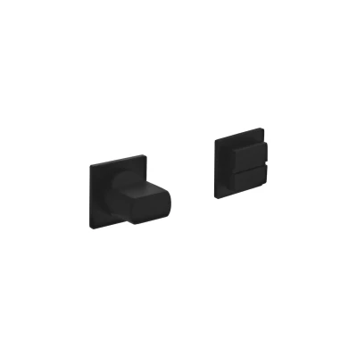 Afbeelding van Intersteel Toiletgarnituur RVS Zwart 8mm minimalistisch zelfklevend 30X30X2,5mm