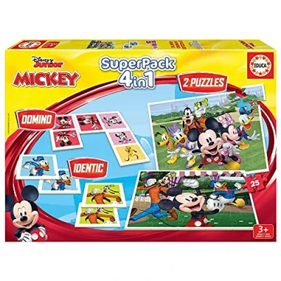 Afbeelding van EDUCA 2 educatieve spellen en puzzels Superpack Mickey &amp; Friends