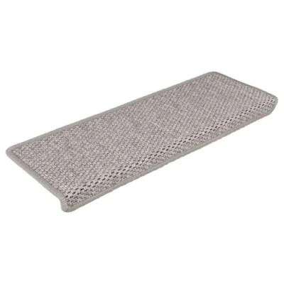 Afbeelding van Trapmatten zelfklevend 15 st sisal look 65x21x4cm zilverkleurig