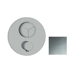 Afbeelding van SB Push Round Inbouw thermostaatkraan met drukknop 3 weg omsteller en volumeregelaar chroom 1208955074