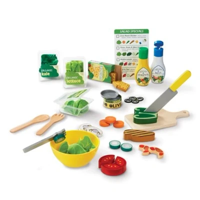 Image de Set nourriture Melissa &amp; Doug Slice et salade Toss Play en bois feutre