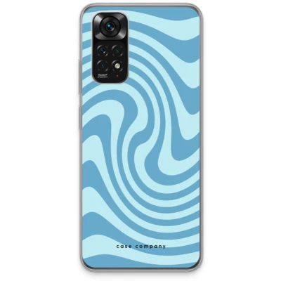 Afbeelding van Case Company® hoesje geschikt voor Xiaomi Redmi Note 11 Swirl Blauw Soft Cover Telefoonhoesje Bescherming aan alle Kanten en Schermrand