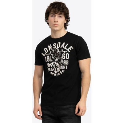 Afbeelding van Lonsdale Normale Passform Minver Tshirt print, Heren, Maat: XL, Black ecru