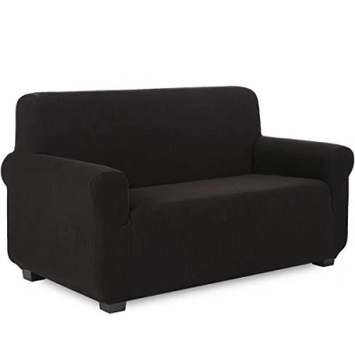 Afbeelding van TIANSHU Bankhoes, Rekbare Bankovertrek, Stretch Bankhoezen, Elastische Meubelbeschermer Jacquard Sofahoes (2 Zits, Zwart)