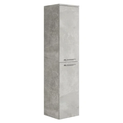 Afbeelding van Badplaats Badkamerkast Saturnus 35 x 130 cm Beton Grijs Hangende Kolomkast met Twee Deuren