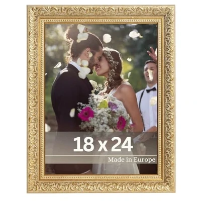 Afbeelding van Victor antieke fotolijst&quot;Rubens&quot; groen goud in 18x24 cm staaf: 30x20 mm echt glas barok