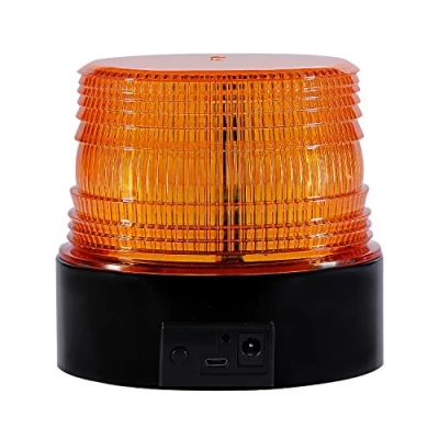 Afbeelding van Appow oranje led zwaailicht, waarschuwingslicht, magnetisch, knipperlicht, voor voertuigen, met sigarettenaansteker, 12 V 80 V, draadloos, amber