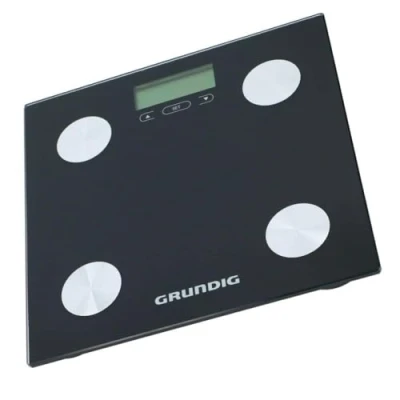 Image de Grundig Pèse personne numérique avec analyse corporelle : graisse et masse musculaire Mémoire pour 12 personnes Maximum 180 kg Verre Noir