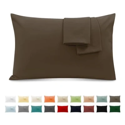 Afbeelding van Kussensloop, 100% katoen, 50 x 80 cm, 2 stuks, rechthoekig, Puro, jersey, 120 g/m², duurzaam en hypoallergeen, lichtbruin