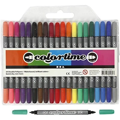Afbeelding van Creotime Colortime Dubbelstiften 20 Stuks